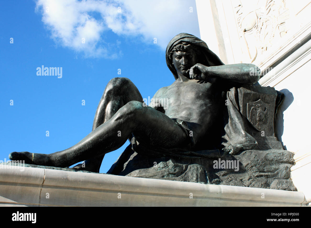 detail on Monument to Cavour on the square of its name in Rome, Italy ...