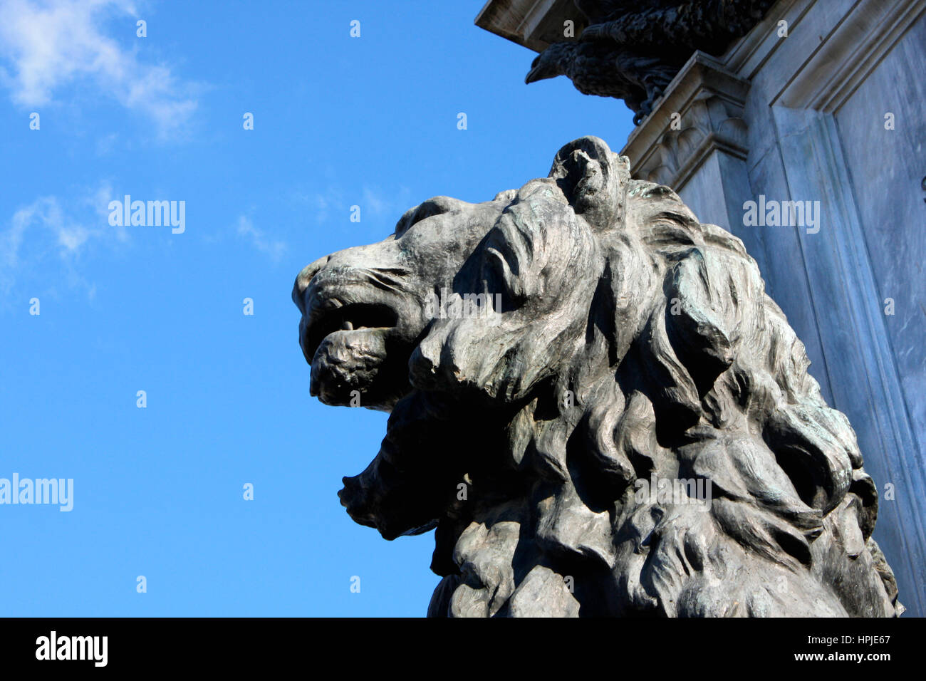 detail on Monument to Cavour on the square of its name in Rome, Italy ...