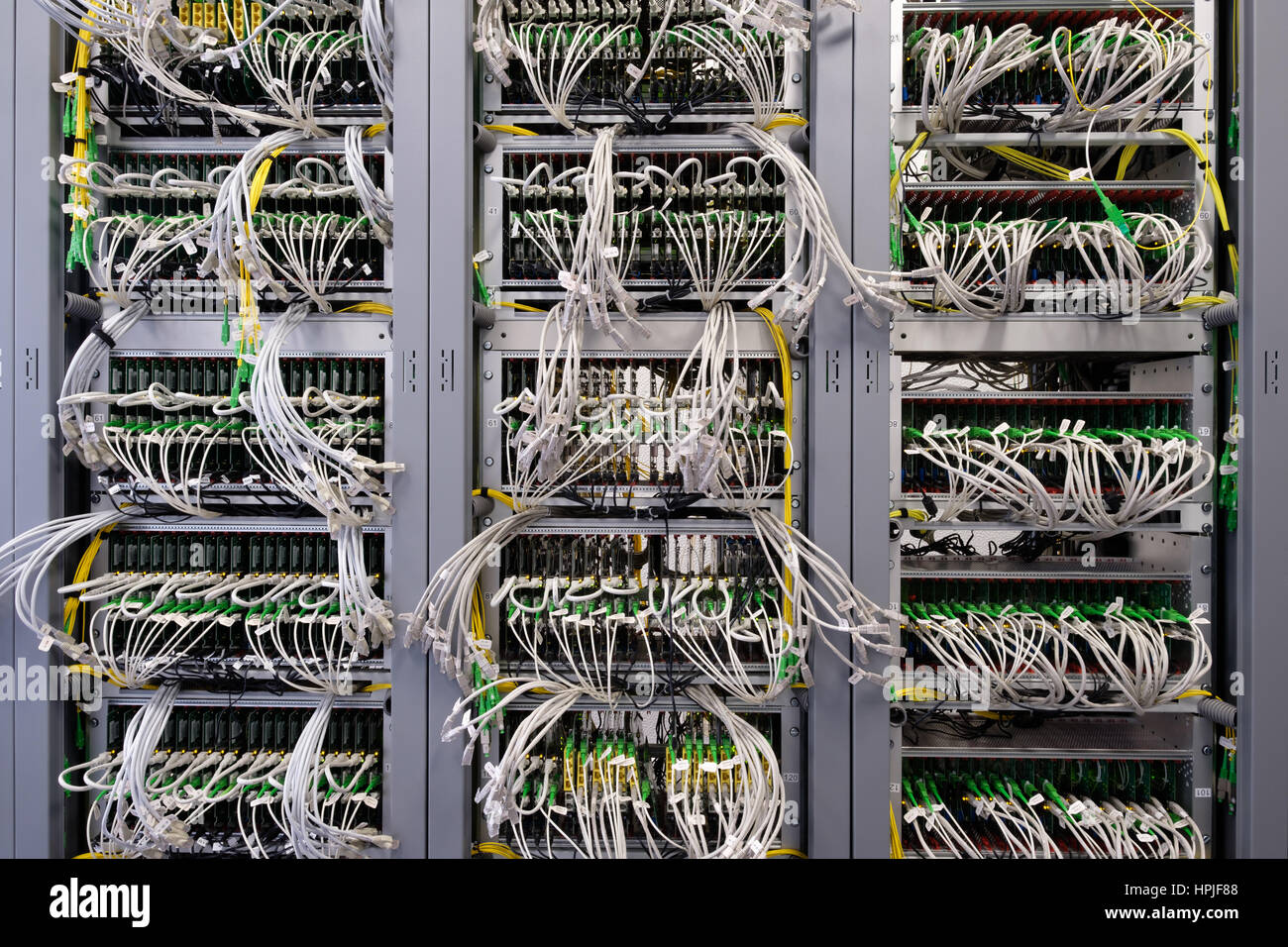 Detail of cable management on a data centre server room Stock Photo - Alamy