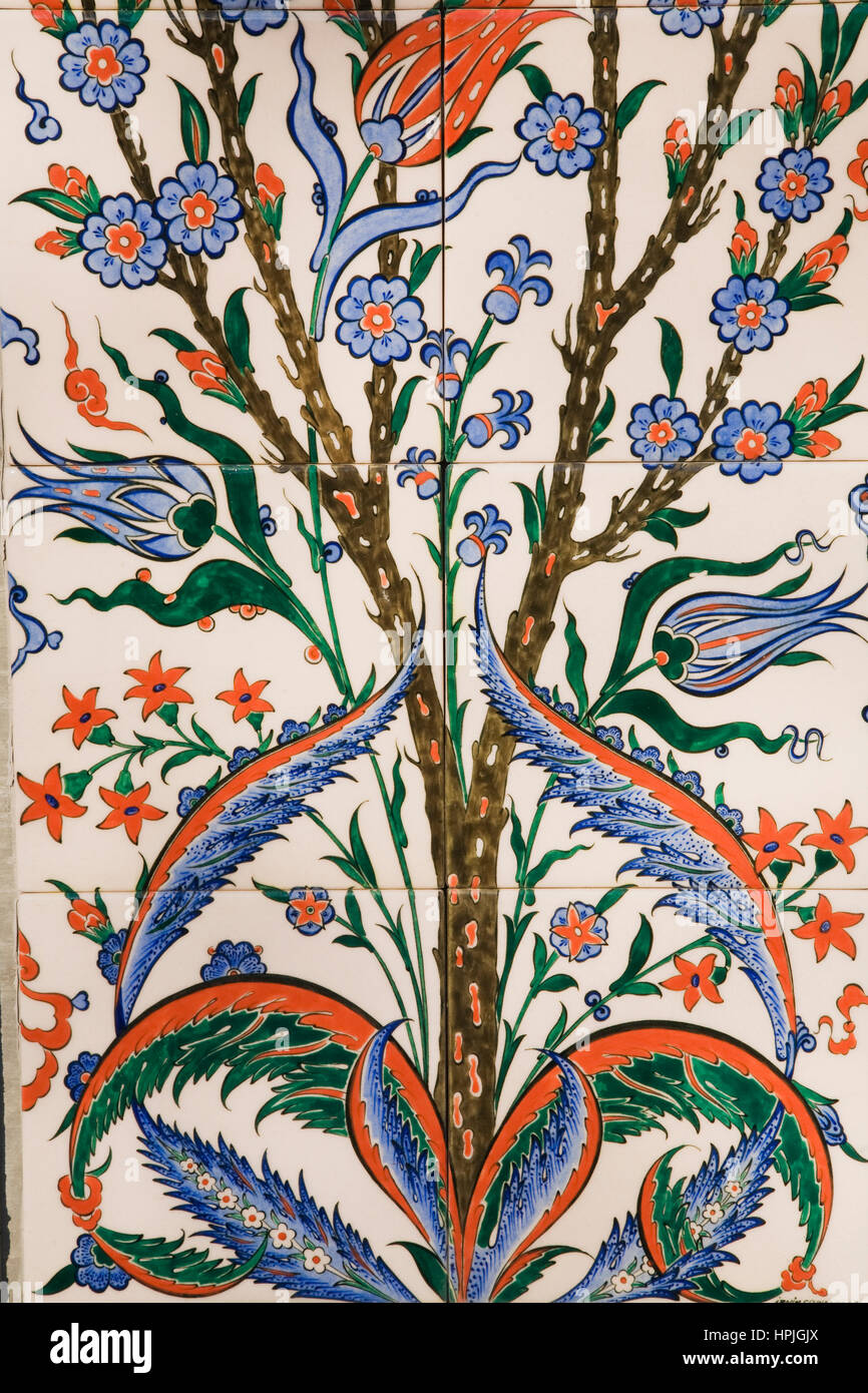 Close-up of details on Iznik Ceramic tiles from Turkey at Montreal ... Close-up of details on Iznik Ceramic tiles from Turkey at Montreal ...