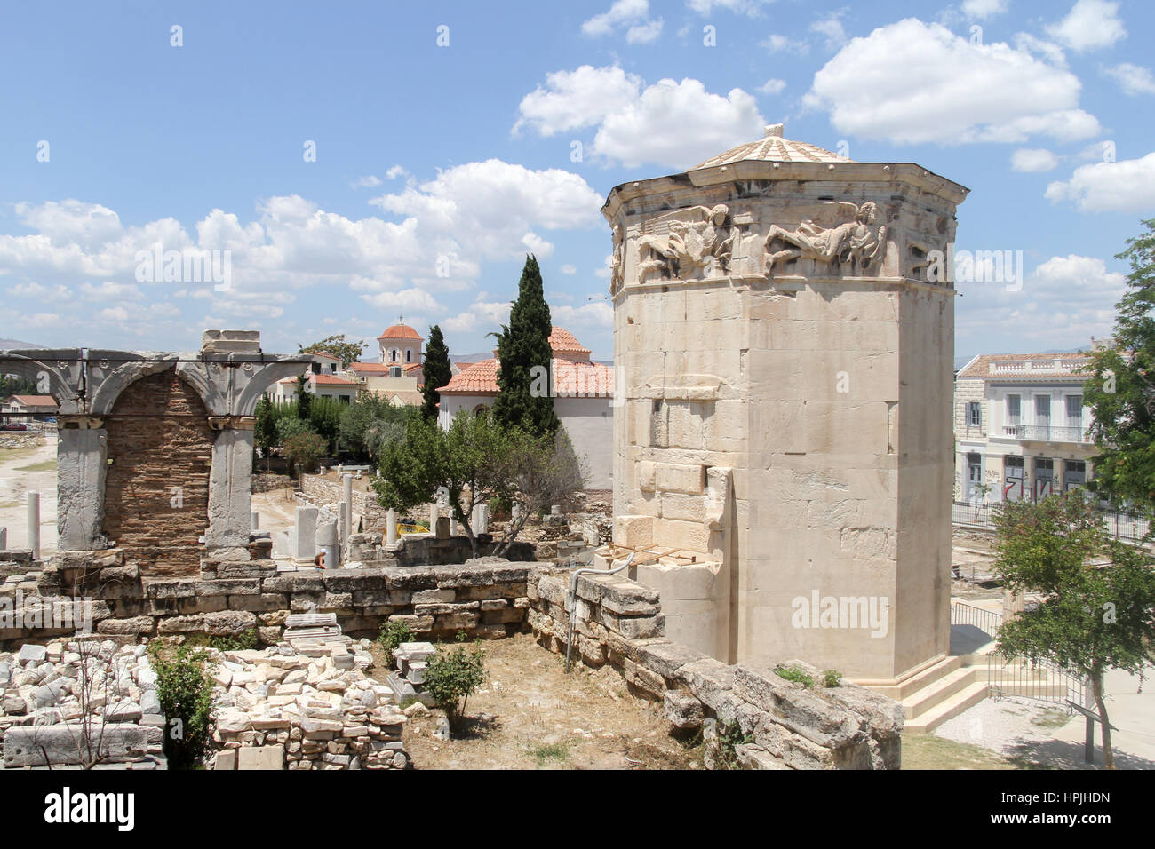 Hadrian's Library in AThens, Greece Stock Photo