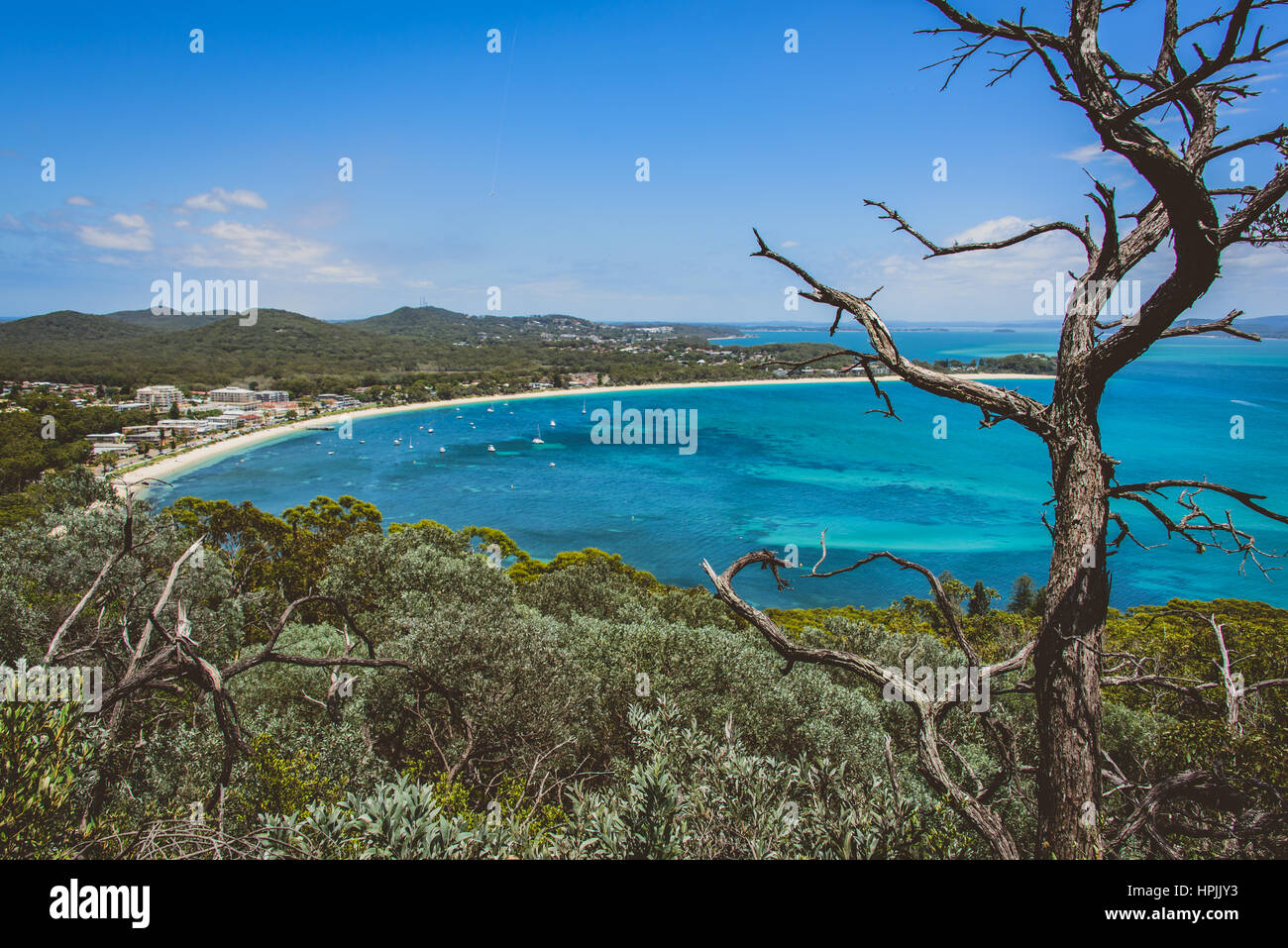 View from Tomaree Head, Port Stephens Stock Photo