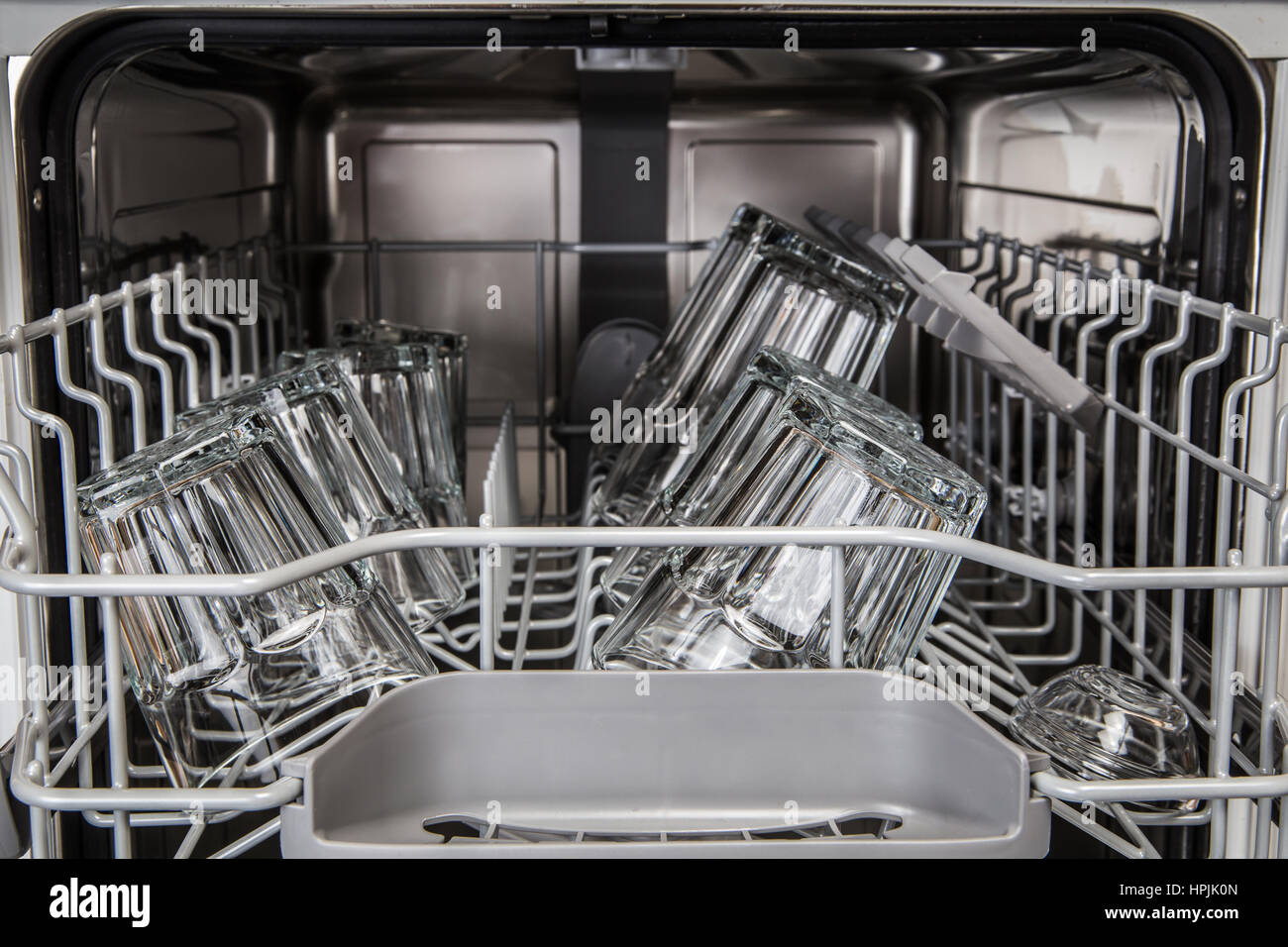 Crystal clean transparent glasses in modern dishwasher machine Stock Photo Alamy