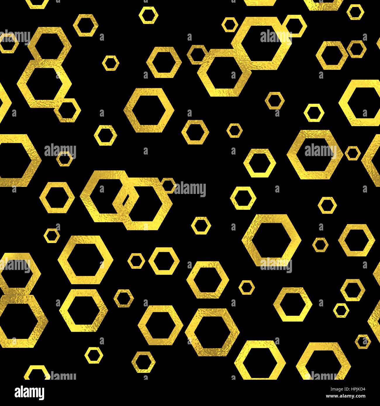 Abstract seamless pattern with golden hexagons. Vector fashion ...