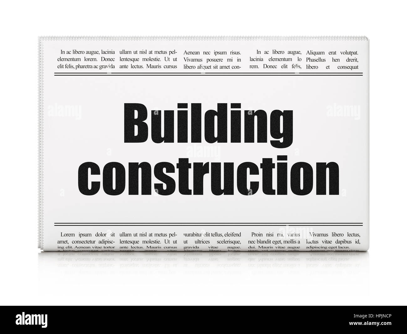 Construction concept newspaper headline Building Construction Stock