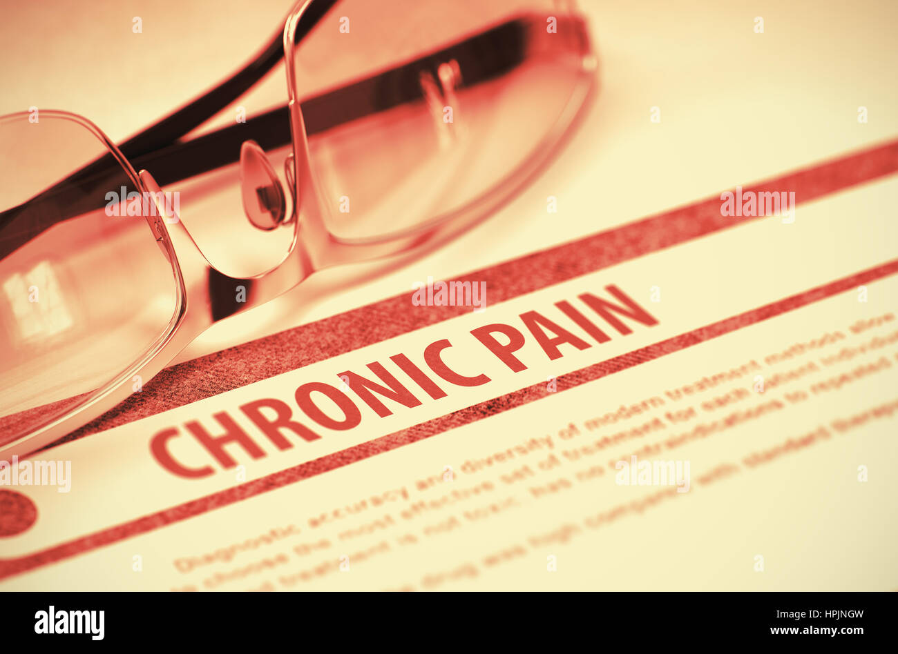 Diagnosis - Chronic Pain. Medical Concept. 3D Illustration. Stock Photo