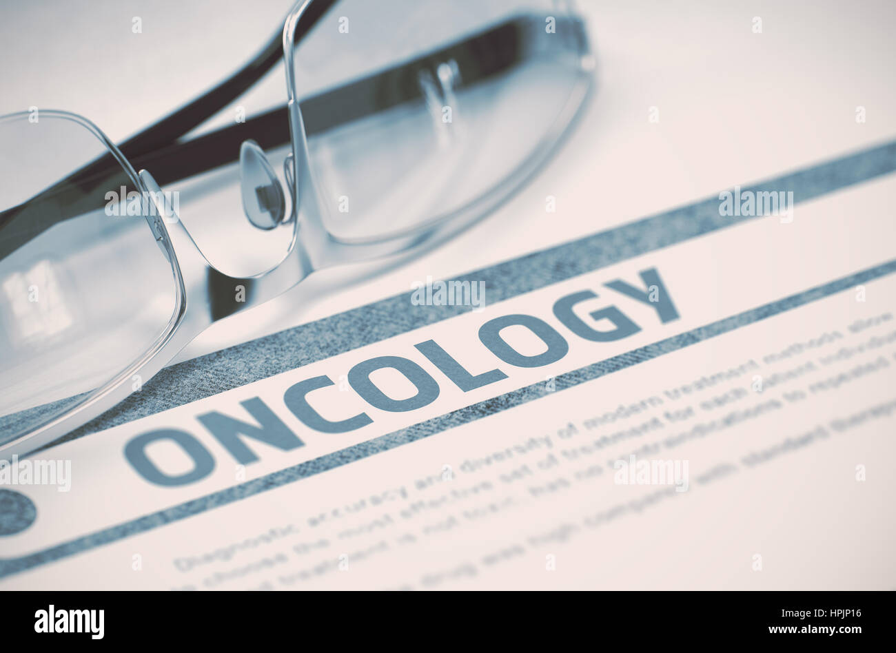 Diagnosis - Oncology. Medicine Concept. 3D Illustration. Stock Photo