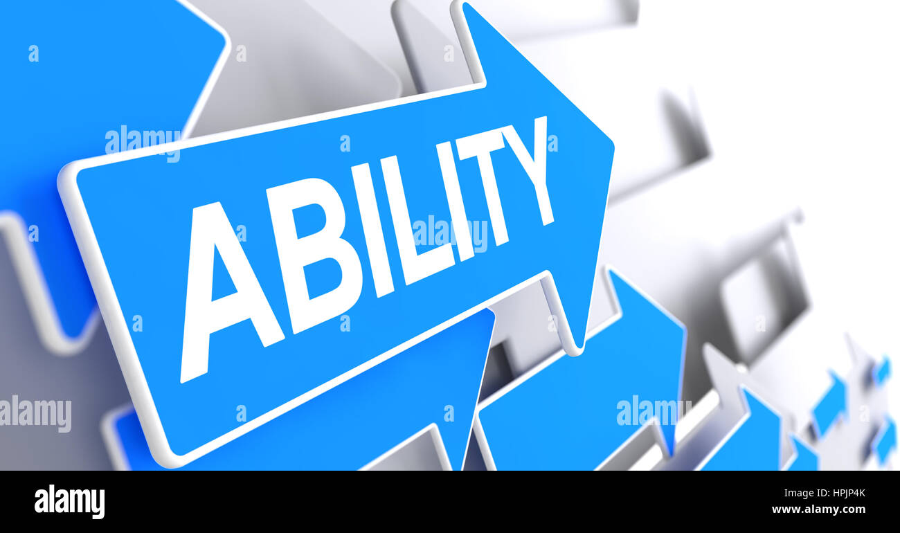 Ability - Message on Blue Cursor. 3D. Stock Photo