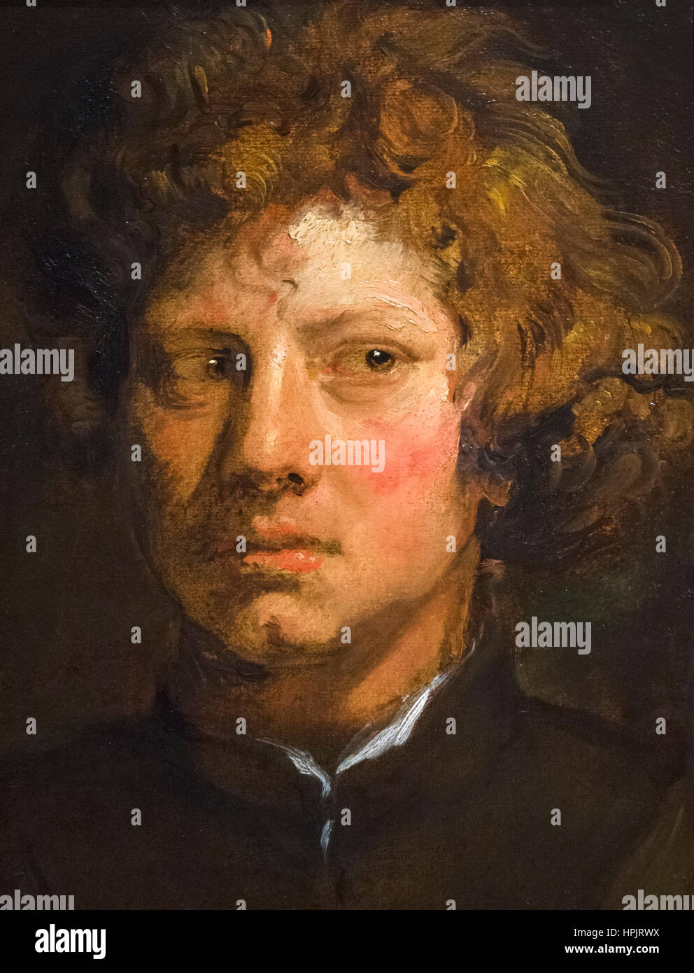 Head of a Young Man by Anthony Van Dyck (1599-1641), c.1616/17 Stock Photo