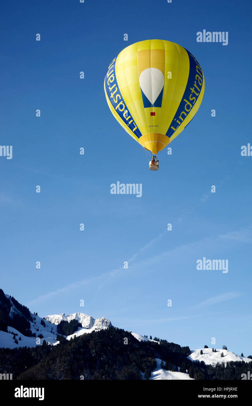 Gruyère: Chateau d'Oex International Balloon Festival / Festival International de Ballons à Château-d'Oex Stock Photo