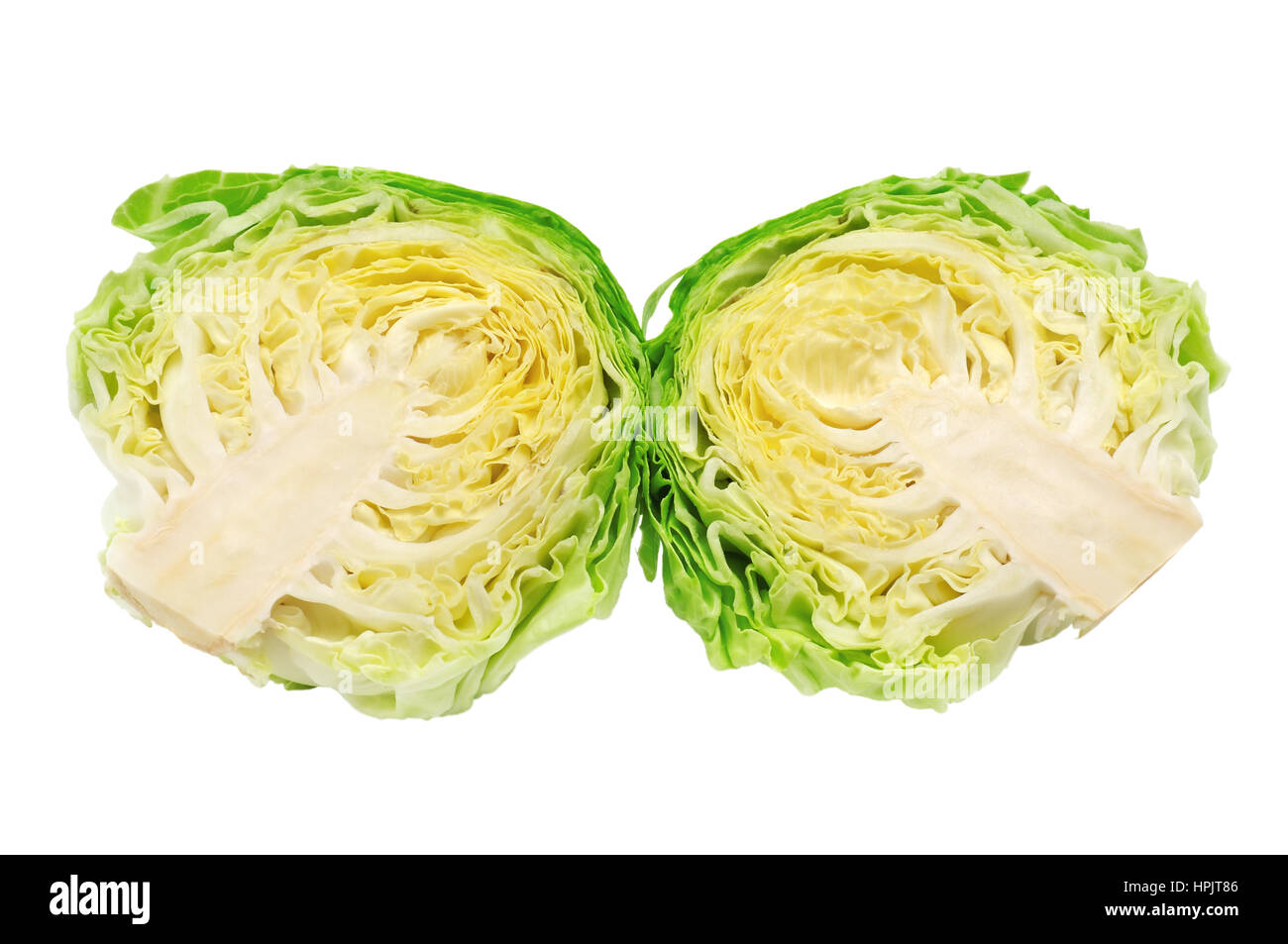 Cutting head cabbage isolated on a white background Stock Photo