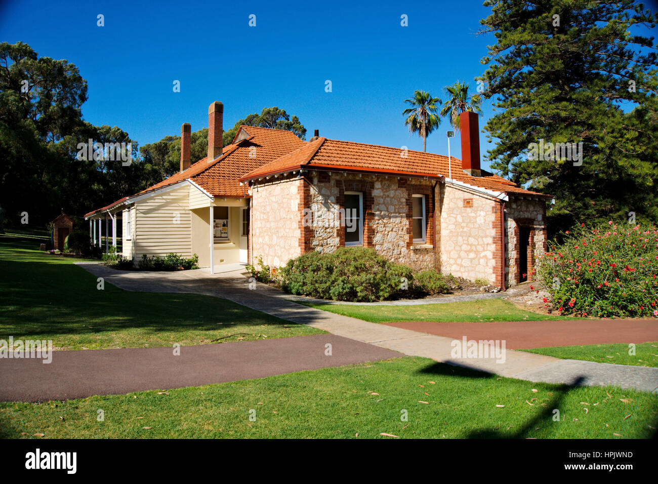 Side view of Azelia Ley Homestead Museum Stock Photo