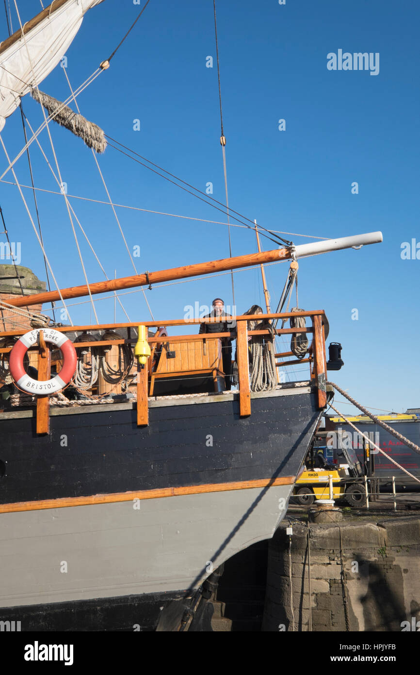 Threemasted barque "Earl of Pembroke" in Gloucester drydock for