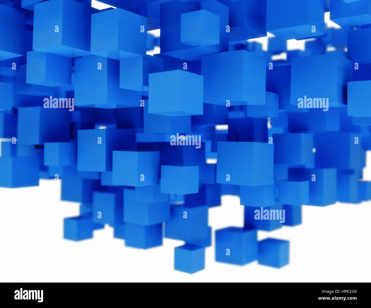 Abstract backgrounds pattern of 3D blue cubes Stock Photo
