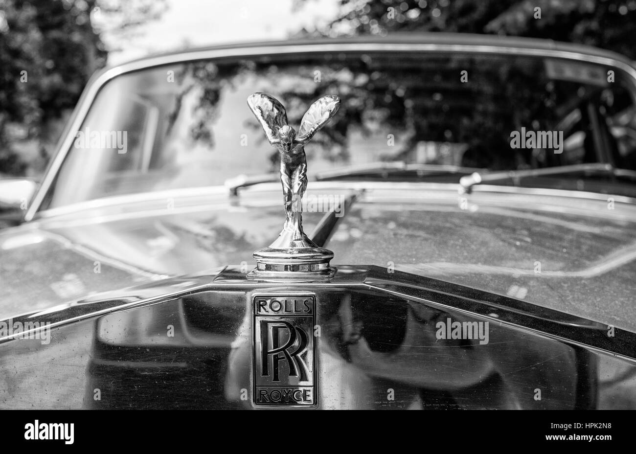 Rolls Royce grille and Spirit of Ecstasy mascot Stock Photo
