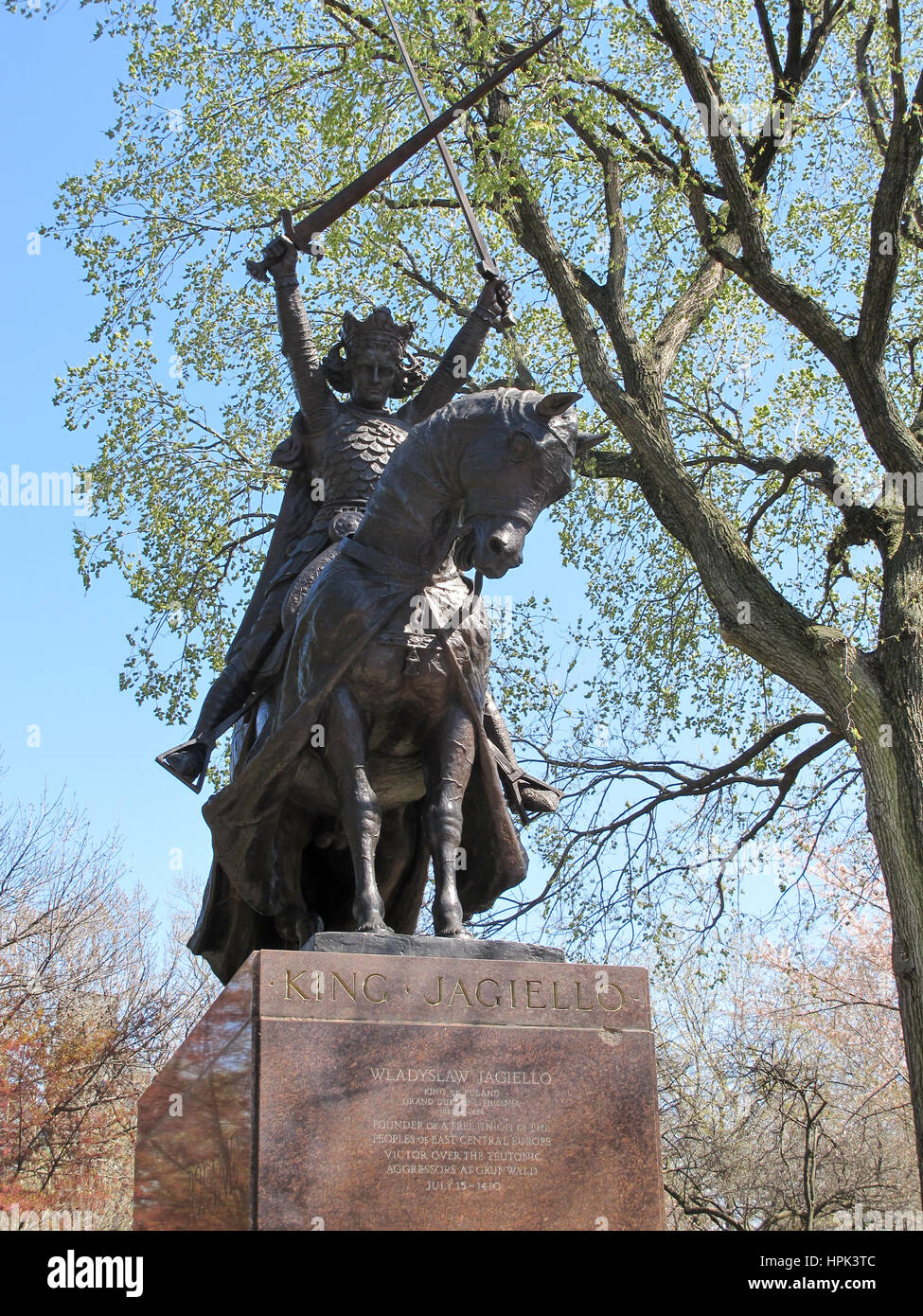 King Jagiello statue in Central Park, in New York City Stock Photo Alamy