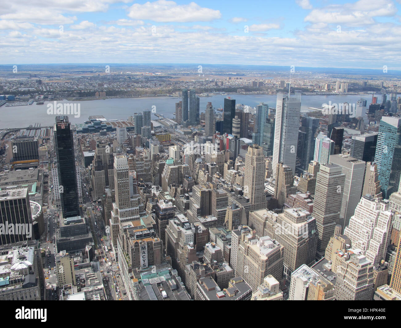 New York City Skyline. View from the Top of The Rock, Rockefeller Center Stock Photo