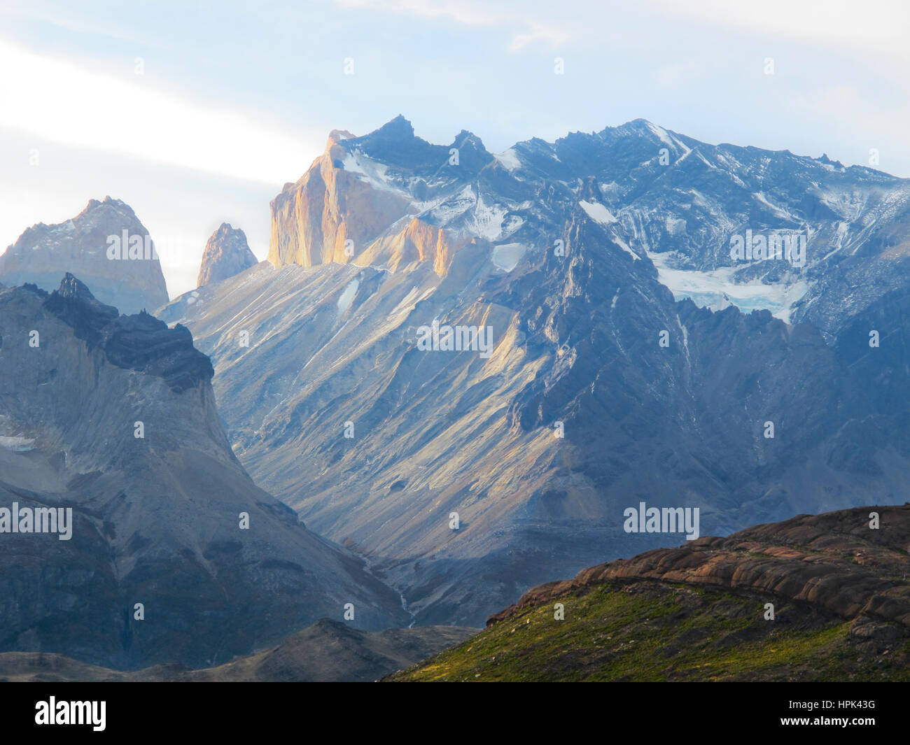 The towers of Torres del Paine, Patagonia Chile Stock Photo