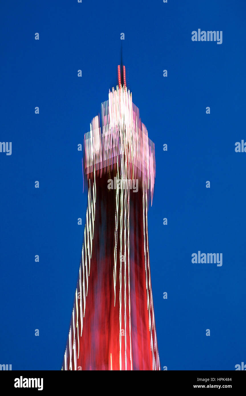 Vertical motion on Blackpool tower during illuminations Stock Photo