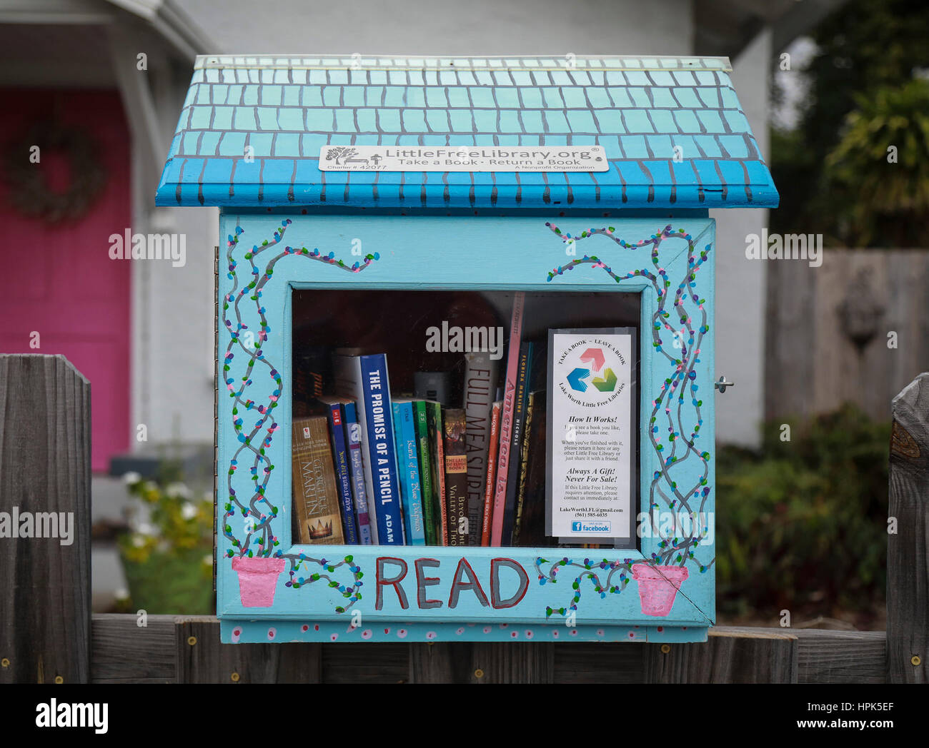 Florida, USA. 22nd Feb, 2017. A Little Free Library in front of a house ...