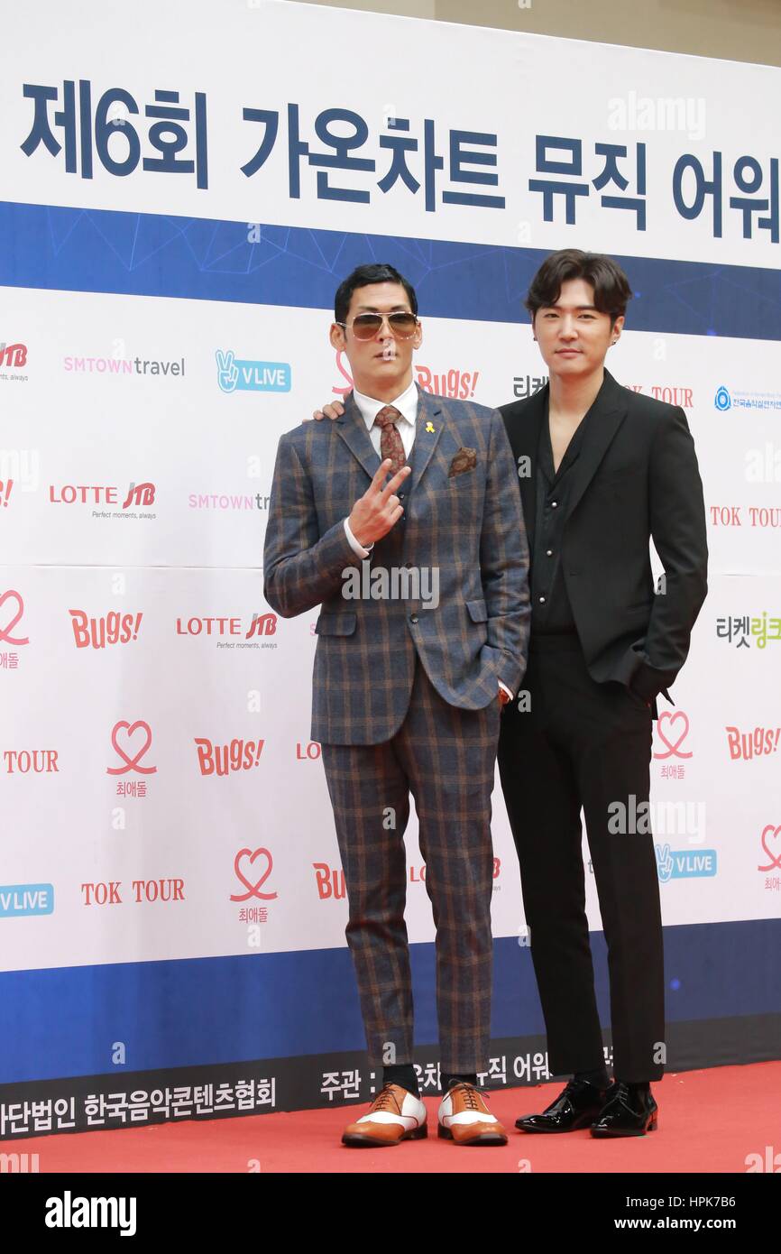 Seoul Korea 22nd Feb 17 Exo Bts Twice Shinee Sistar Blackpink Gfriend Etc On The Red Carpet Of 6th Gaonchart Music Awards In Seoul Korea On 22th February 17 China And Korea Rights