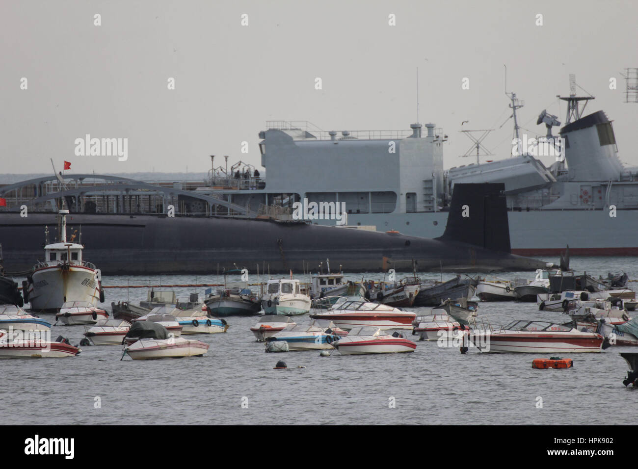 Qingdao, Qingdao, China. 20th Feb, 2017. Qingdao, CHINA-February 20 2017: (EDITORIAL USE ONLY. CHINA OUT) .The first Type 091 nuclear-powered attack submarine Changzheng 1 (pennant number 401) is on display at Qingdao Naval Museum in Qingdao, east China's Shandong Province, February 20th, 2017. Credit: SIPA Asia/ZUMA Wire/Alamy Live News Stock Photo
