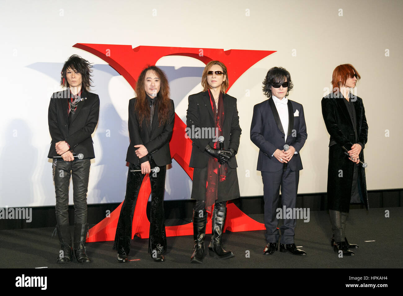 Members Of Rock Band X Japan Attend A Movie Premiere For The Film Stock Photo Alamy