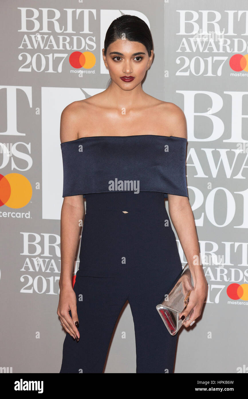 London, UK. 22nd Feb, 2017. Neelam Gill. Red carpet arrivals for the 2017 BRIT Awards at the O2 Arena. Credit: Bettina Strenske/Alamy Live News Stock Photo