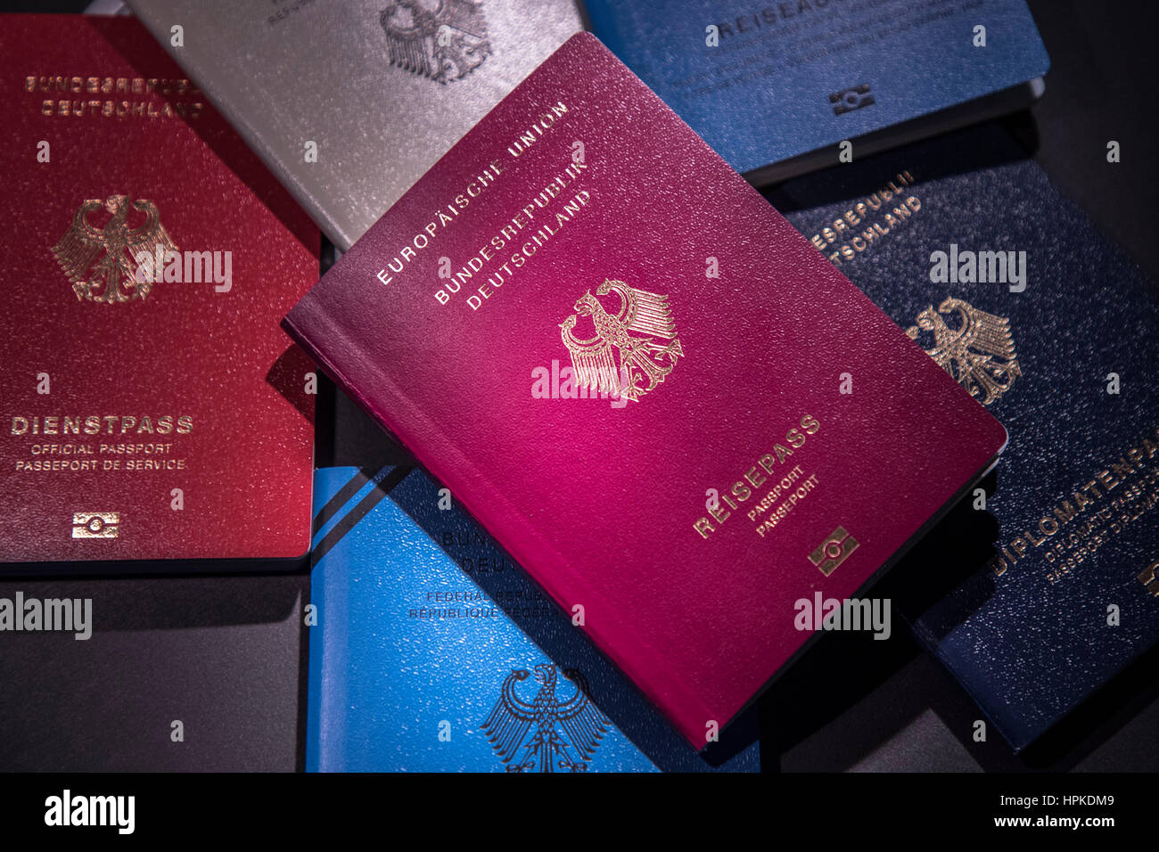 Berlin, Germany. 23rd Feb, 2017. The new German passport on display