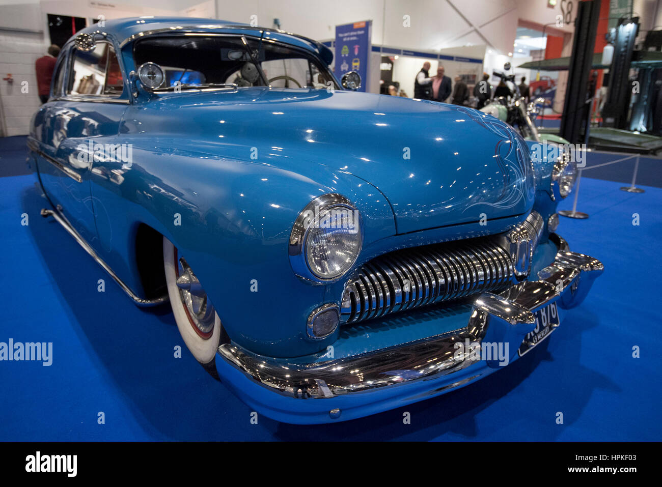 London, UK.  23 February 2017. A 1949 Lincoln Mercury on display at the London Classic Car Show at Excel, Docklands.   Now in its third year, the four day event is aimed at the discerning classic car owner, collector, expert or enthusiast and is an international celebration of the very best dealers, manufacturers, car clubs and products.   Credit: Stephen Chung / Alamy Live News Stock Photo
