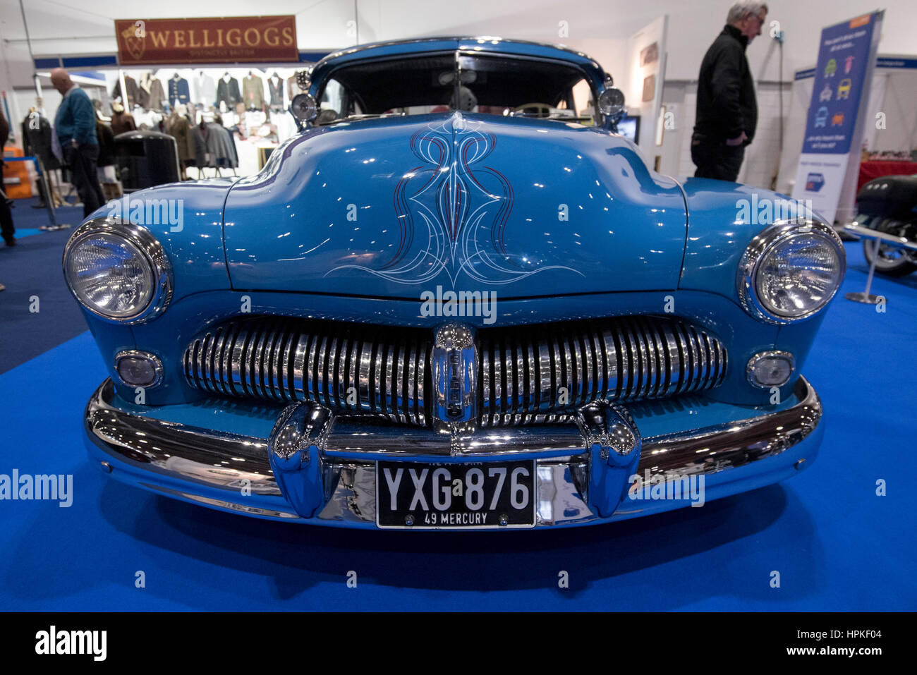London, UK.  23 February 2017. A 1949 Lincoln Mercury on display at the London Classic Car Show at Excel, Docklands.   Now in its third year, the four day event is aimed at the discerning classic car owner, collector, expert or enthusiast and is an international celebration of the very best dealers, manufacturers, car clubs and products.   Credit: Stephen Chung / Alamy Live News Stock Photo
