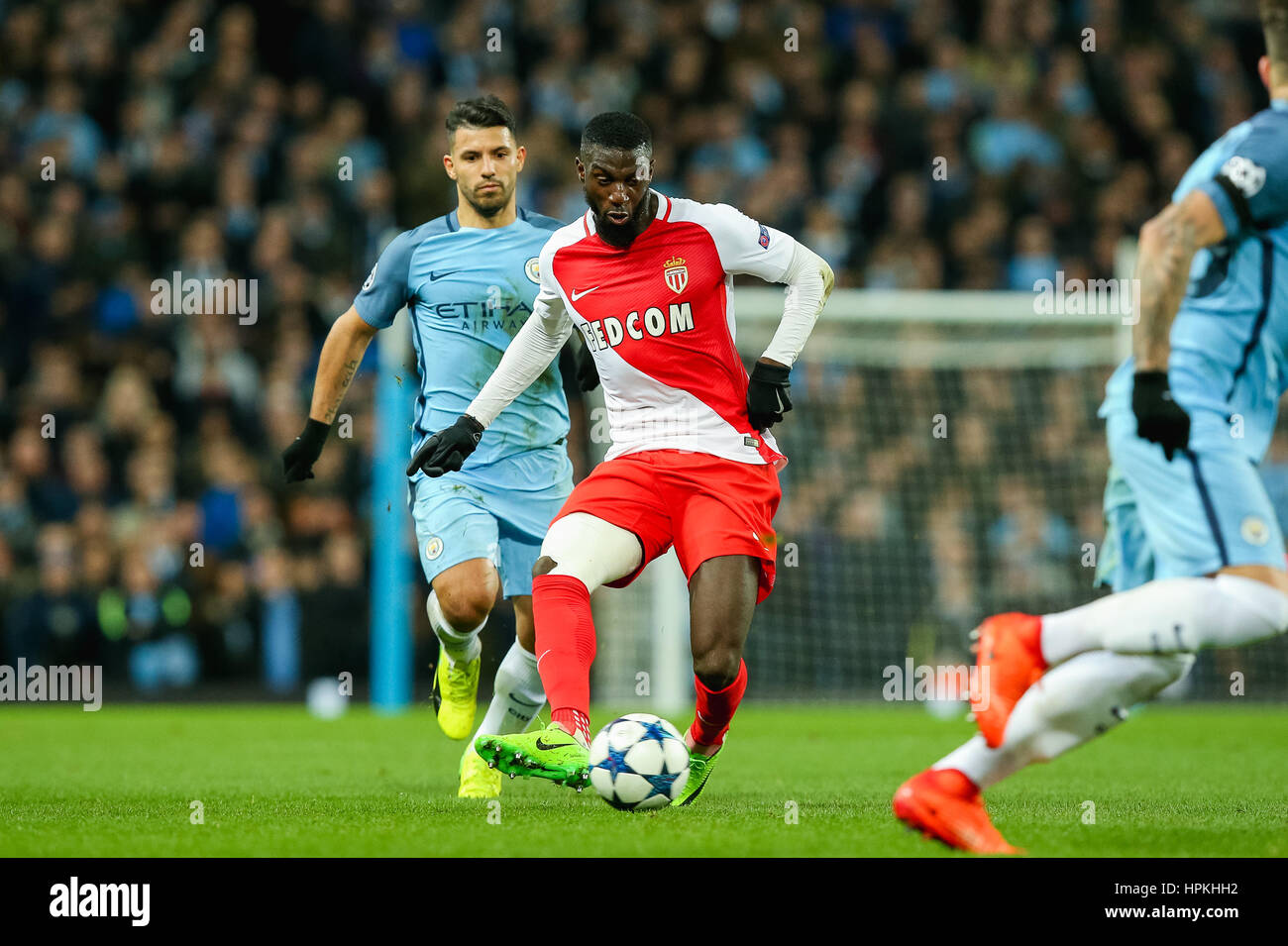 Manchester, UK. 21st Feb, 2017. Tiemoue Bakayoko (Monaco) Football/Soccer :  Tiemoue Bakayoko of Monaco during the UEFA Champions League Round of 16  match between Manchester City and AS Monaco at Etihad Stadium