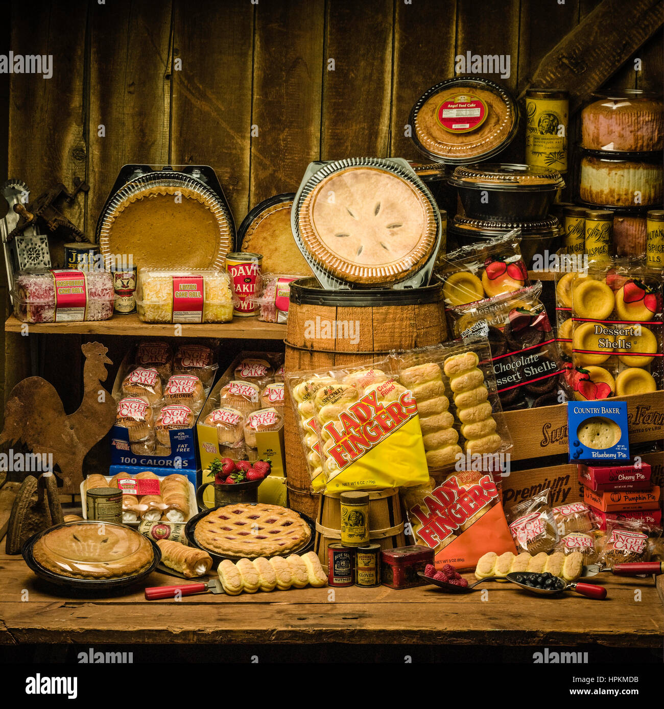 Bakery, baked goods. Lady Fingers, dessert shells, packaging Stock