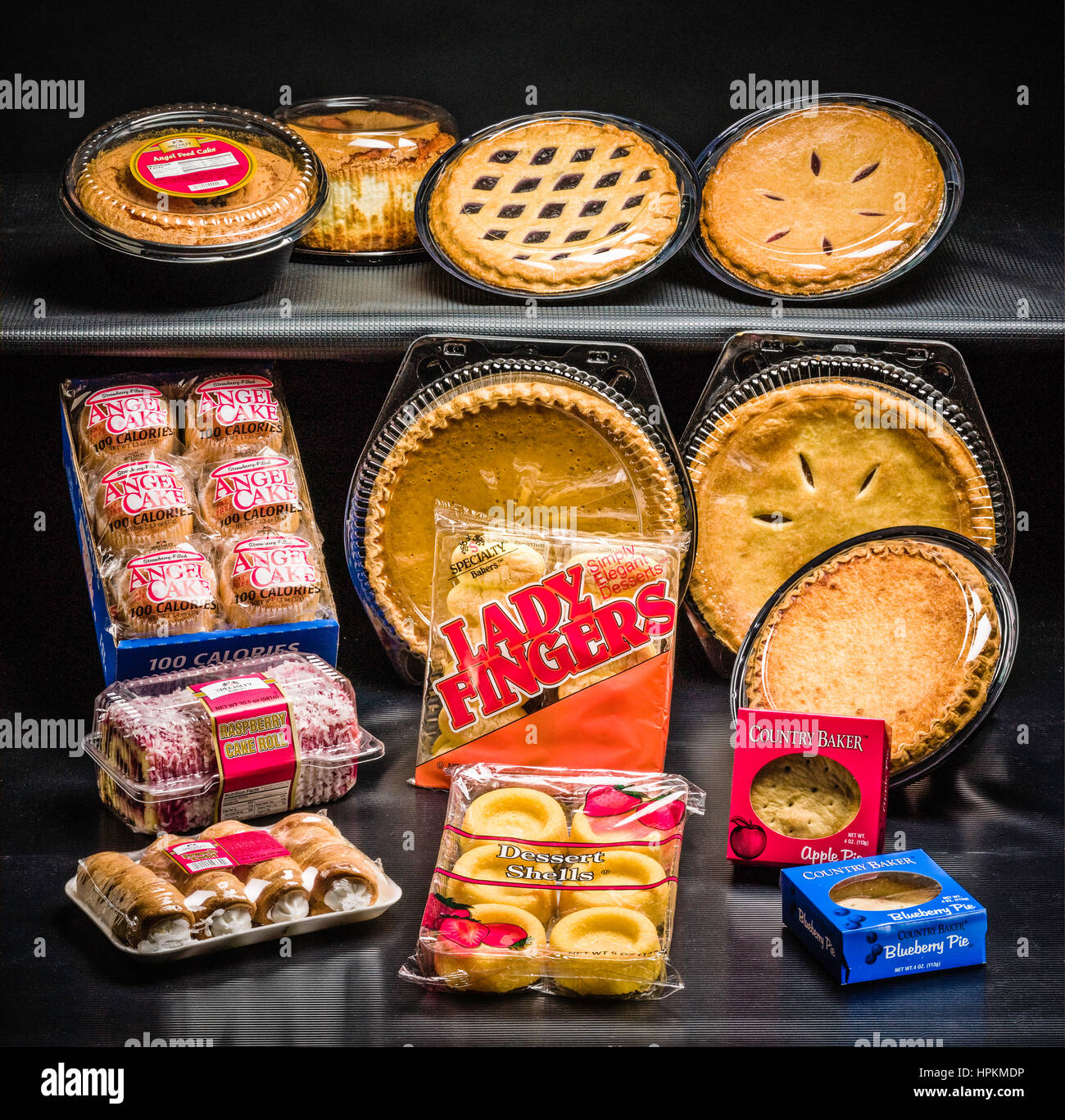 Bakery, baked goods. Lady Fingers, dessert shells, packaging Stock