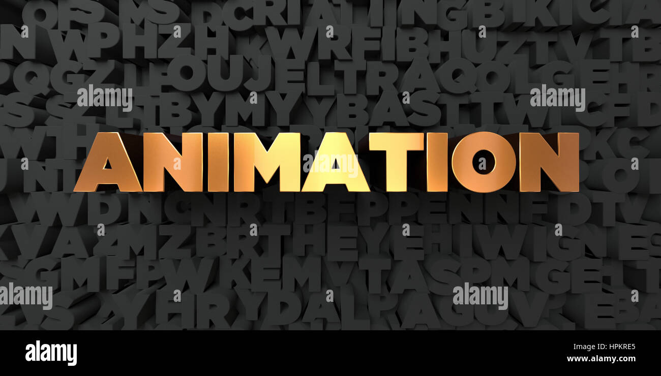 Animation - Gold text on black background - 3D rendered royalty free stock  picture. This image can be used for an online website banner ad or a print  Stock Photo - Alamy