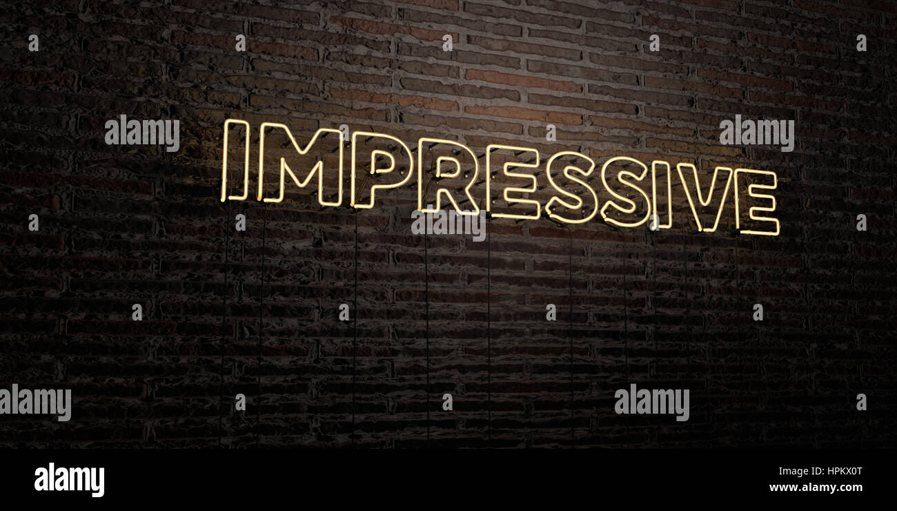 IMPRESSIVE -Realistic Neon Sign on Brick Wall background - 3D rendered ...