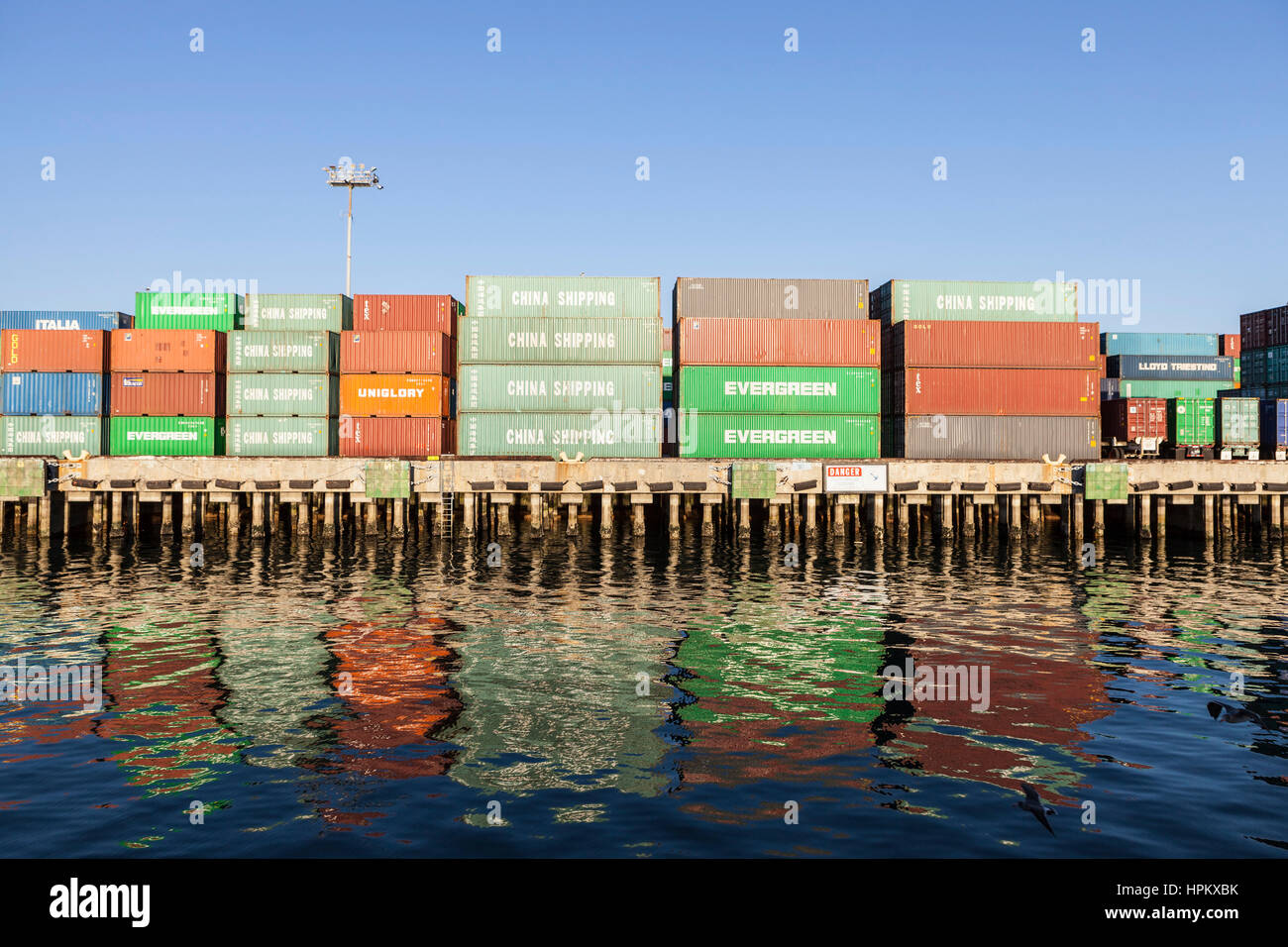Containers Stacked Wharf High Resolution Stock Photography and Images ...