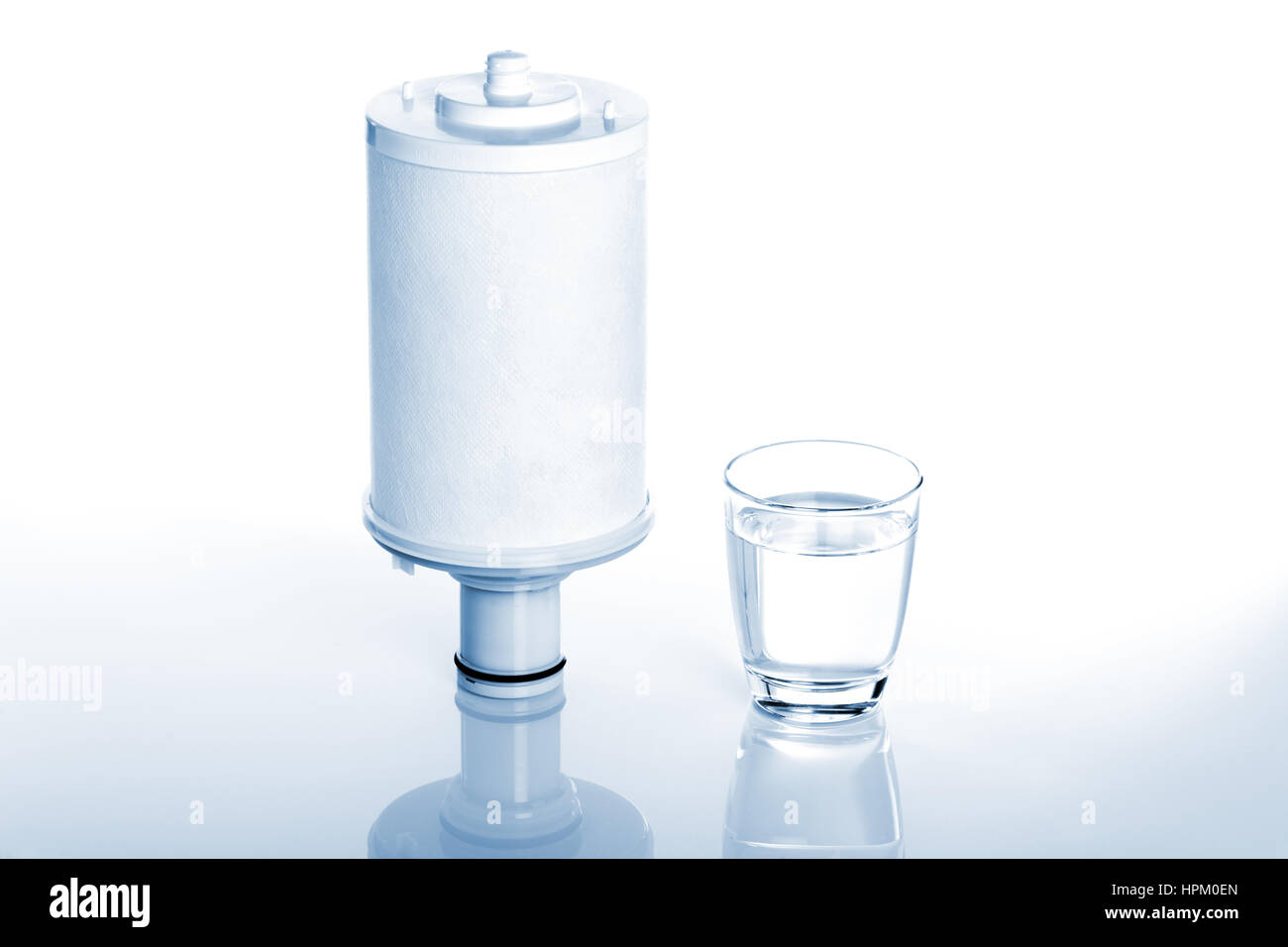 new cartridge for water purifier on white background Stock Photo - Alamy