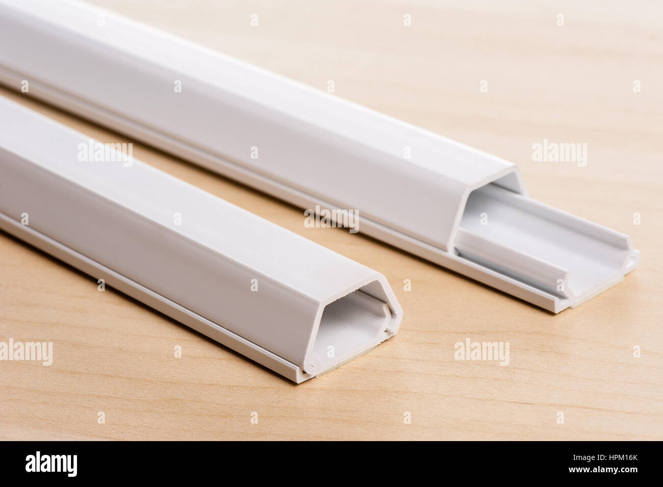 easy install white plastic wiring duct Stock Photo Alamy