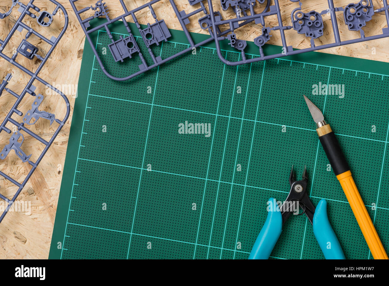 Hobby background, assembling the plastic model kits Stock Photo Alamy