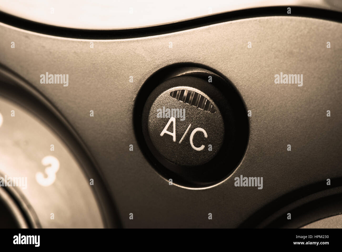car air conditioner on/off switch, transportation concept Stock Photo