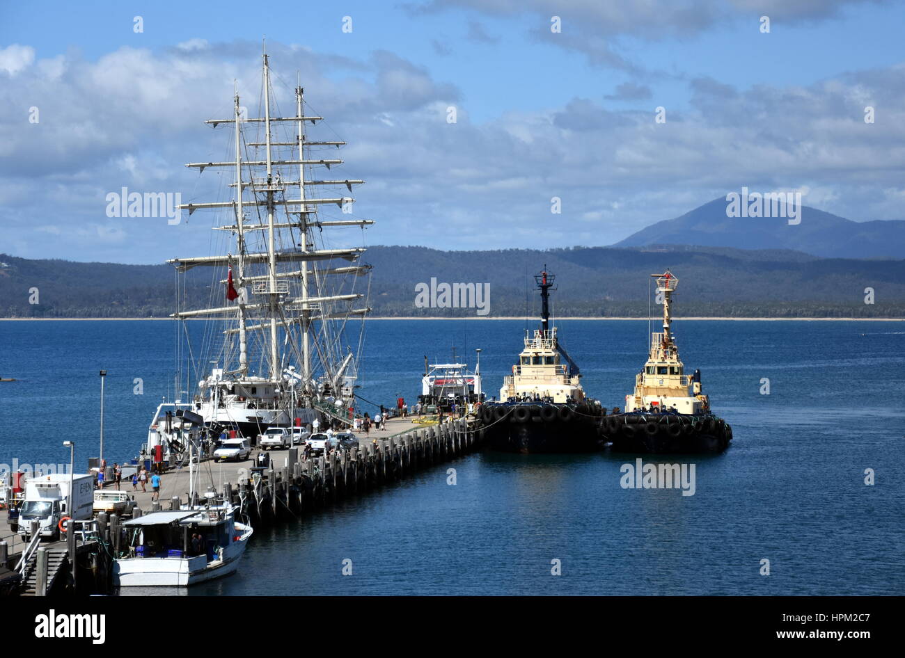 Eden, Australia - Jan 6, 2017. The Port of Eden is the southern most deep water harbour in NSW and is situated equidistant between Sydney and Melbourn Stock Photo