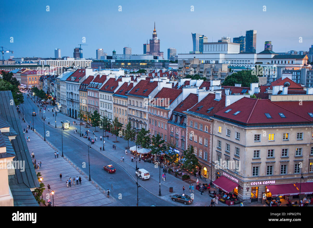 Krakowskie Przedmiescie Street And Skyline Warsaw Poland Stock Photo Alamy