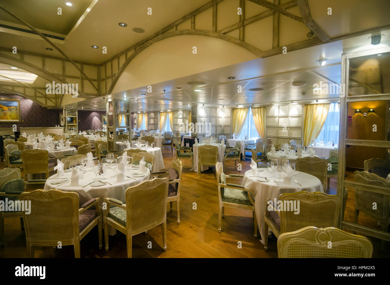 Oceania Marina Cruise Ship  Jacques specialty restaurant Stock Photo