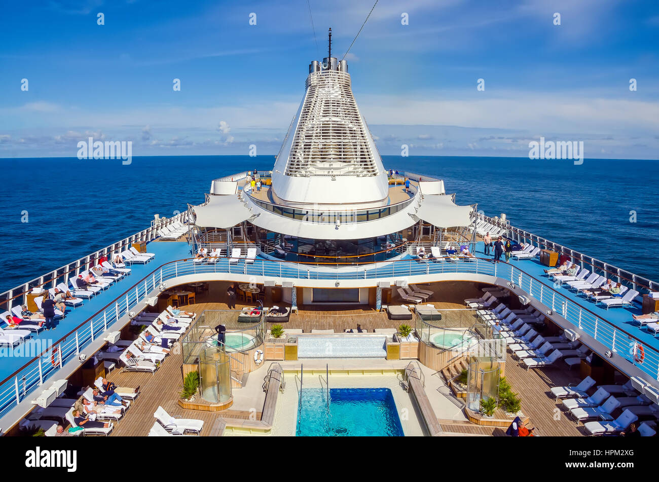 Oceania Marina Cruise Ship swimming pool Stock Photo
