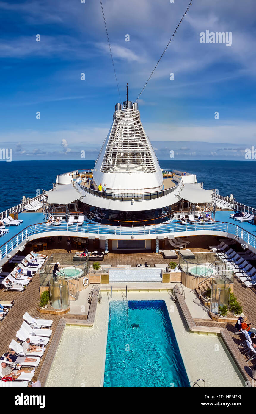 Oceania Marina Cruise Ship swimming pool Stock Photo