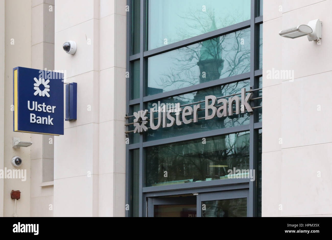 The Belfast City Office Branch of the Ulster Bank in Donegall Square East, Belfast, Northern Ireland. Ulster Bank is a subsidiary of RBS (Royal Bank o Stock Photo