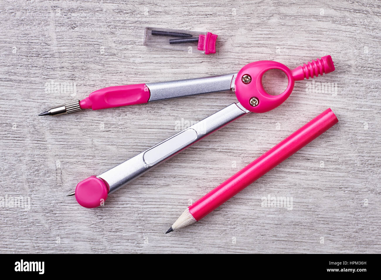 Drawing compass and pencil Stock Photo - Alamy