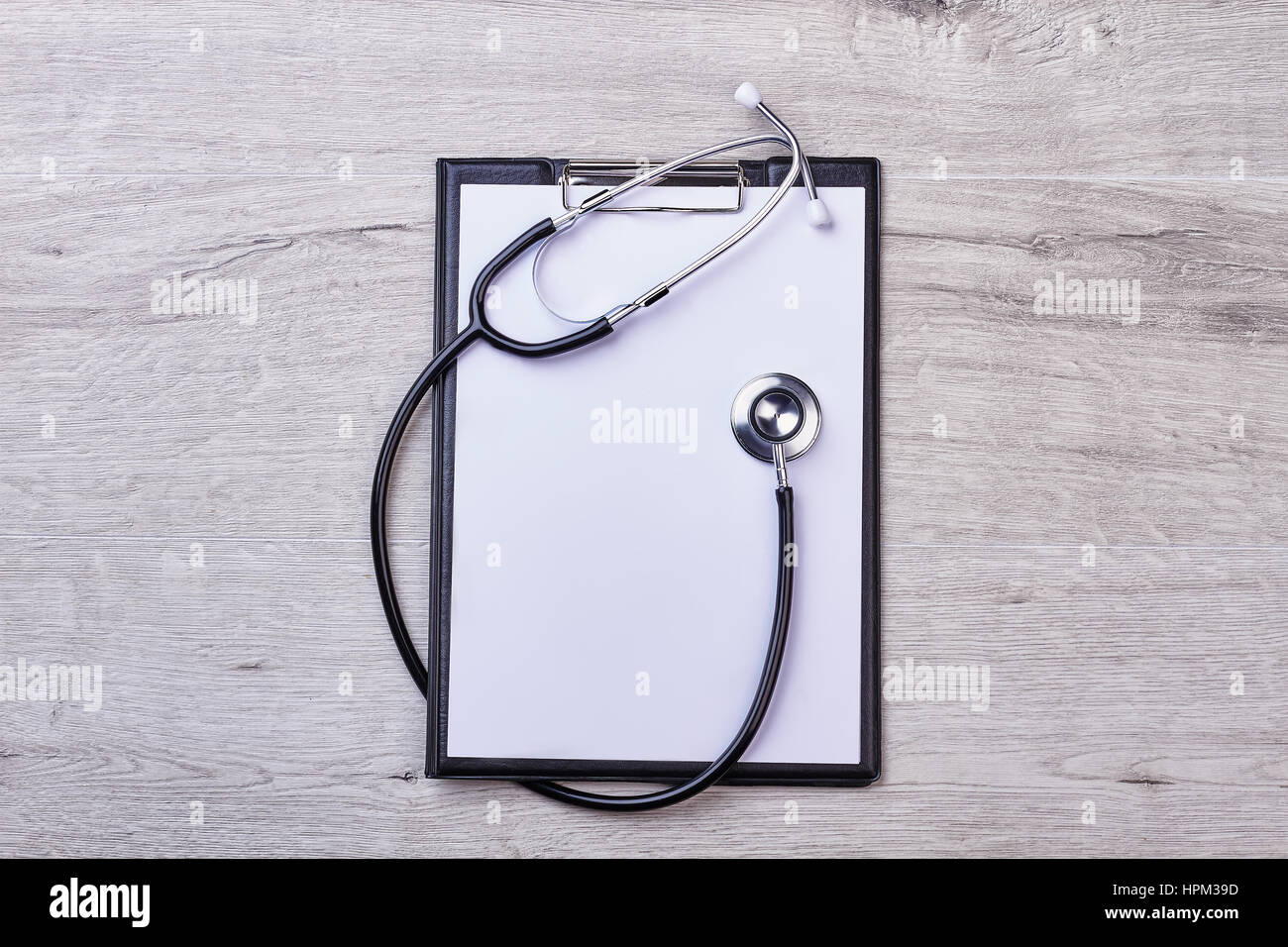 Clipboard with stethoscope Stock Photo Alamy