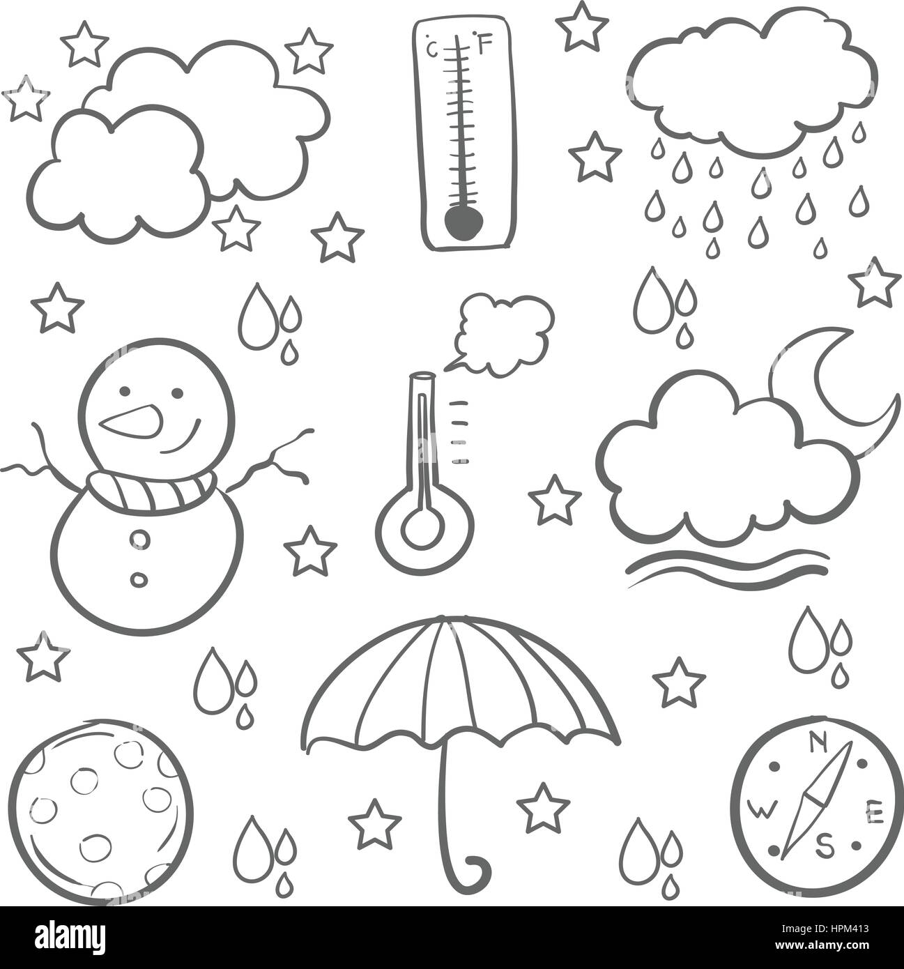 Doodle of weather design vector art Stock Vector Image & Art - Alamy